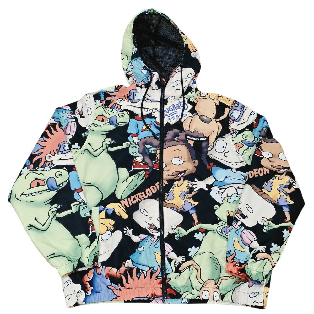 Members Only x Nickelodeon Rugrats Jacket Men's M All Over Print Hooded